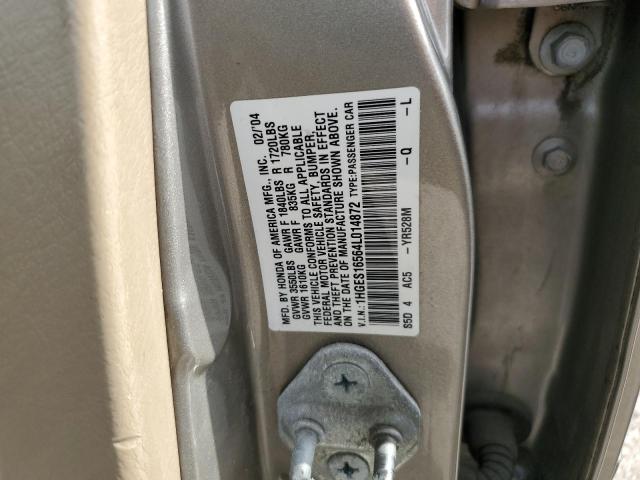 Photo 10 from auction – 2004 HONDA CIVIC LX with VIN 1HGES16564L014872
