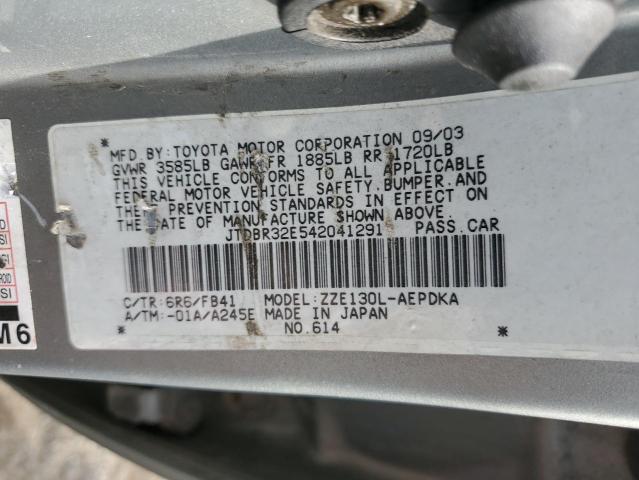 Photo 10 from auction – 2004 TOYOTA COROLLA CE with VIN JTDBR32E542041291