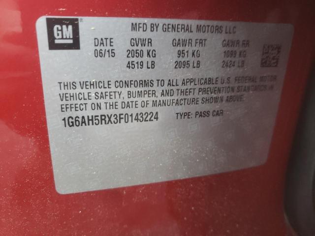 Photo 10 from auction – 2015 CADILLAC ATS LUXURY with VIN 1G6AH5RX3F0143224