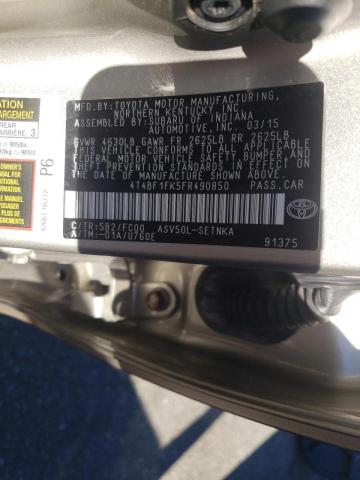 Photo 10 from auction – 2015 TOYOTA CAMRY LE with VIN 4T4BF1FK5FR490850