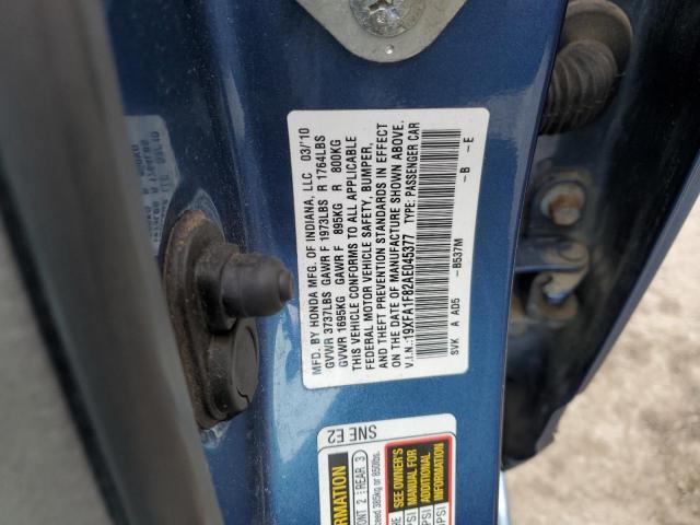 Photo 10 from auction – 2010 HONDA CIVIC EX with VIN 19XFA1F82AE045377
