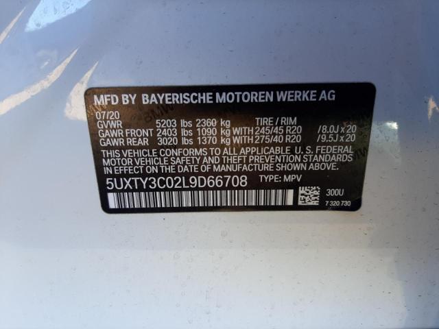 Photo 10 from auction – 2020 BMW X3 SDRIVE3 with VIN 5UXTY3C02L9D66708