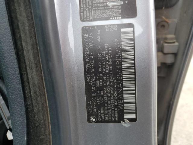 Photo 10 from auction – 2004 BMW 530 I with VIN WBANA73544B057523