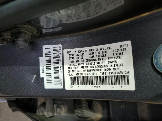 Photo 10 from auction – 2017 HONDA ACCORD EX with VIN 1HGCR2F71HA270610