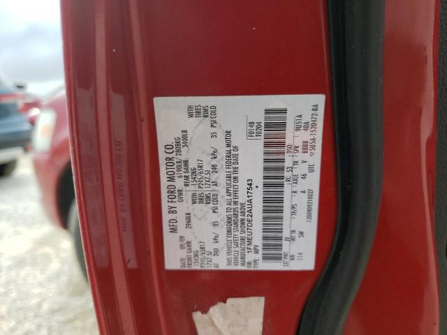 Photo 10 from auction – 2010 FORD EXPLORER X with VIN 1FMEU7DE2AUA17543
