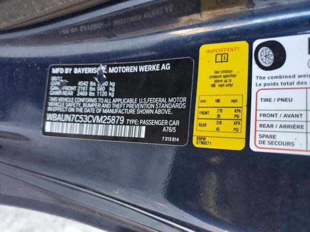 Photo 10 from auction – 2012 BMW 135 I with VIN WBAUN7C53CVM25879