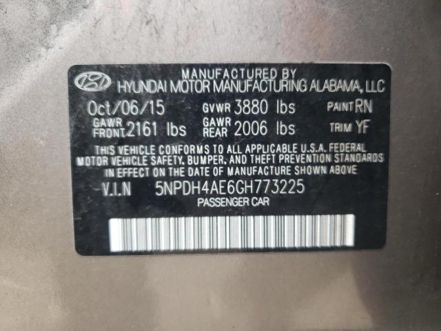 Photo 10 from auction – 2016 HYUNDAI ELANTRA SE with VIN 5NPDH4AE6GH773225