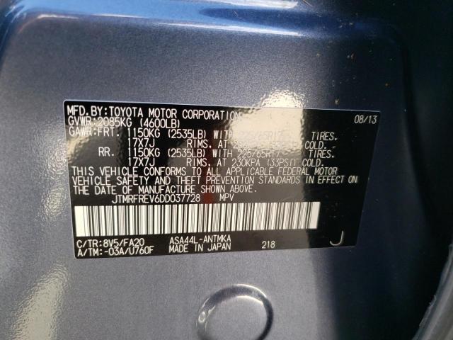 Photo 10 from auction – 2013 TOYOTA RAV4 XLE with VIN JTMRFREV6DD037728