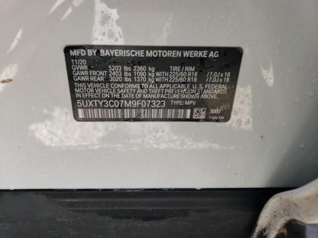 Photo 10 from auction – 2021 BMW X3 SDRIVE3 with VIN 5UXTY3C07M9F07323