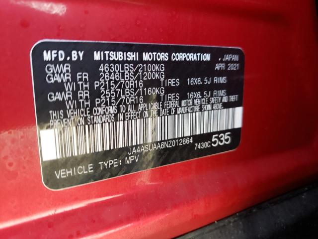 Photo 10 from auction – 2022 MITSUBISHI ECLIPSE CR with VIN JA4ASUAA6NZ012664