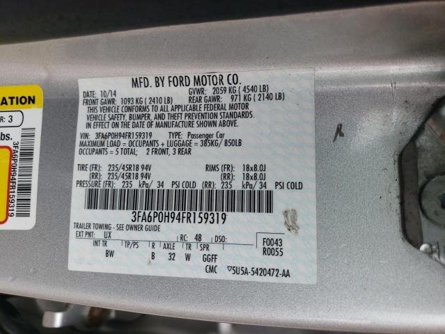 Photo 10 from auction – 2015 FORD FUSION SE with VIN 3FA6P0H94FR159319