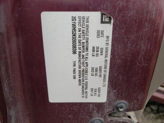 Photo 10 from auction – 2003 CHEVROLET IMPALA LS with VIN 2G1WH52K939308396