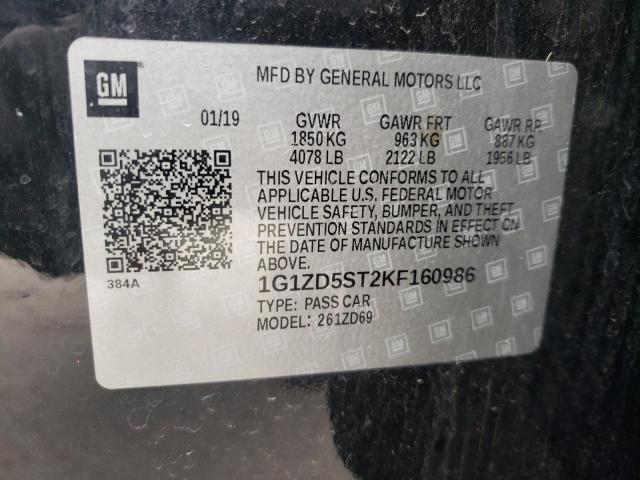 Photo 10 from auction – 2019 CHEVROLET MALIBU LT with VIN 1G1ZD5ST2KF160986