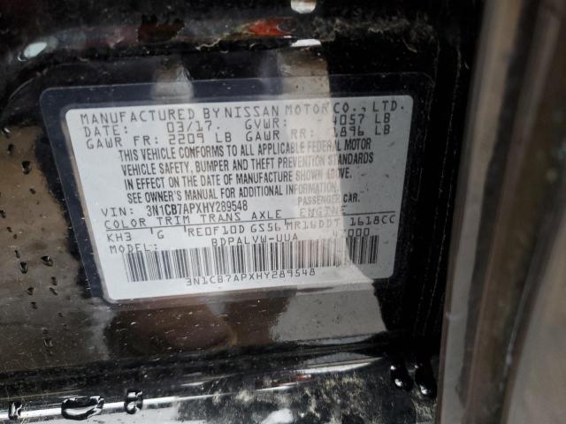 Photo 10 from auction – 2017 NISSAN SENTRA SR with VIN 3N1CB7APXHY289548