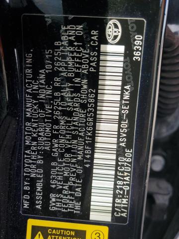 Photo 10 from auction – 2016 TOYOTA CAMRY LE with VIN 4T4BF1FK6GR535862