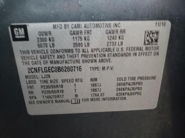 Photo 10 from auction – 2011 CHEVROLET EQUINOX LT with VIN 2CNFLGEC0B6280716