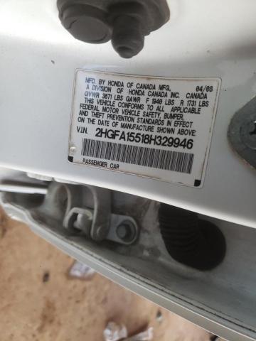Photo 10 from auction – 2008 HONDA CIVIC LX with VIN 2HGFA15518H329946