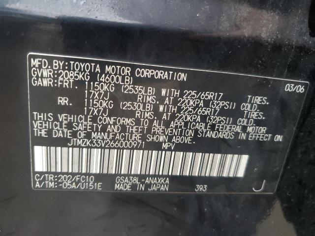 Photo 10 from auction – 2006 TOYOTA RAV4 with VIN JTMZK33V266000971