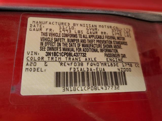 Photo 10 from auction – 2011 NISSAN VERSA S with VIN 3N1BC1CP0BL437732