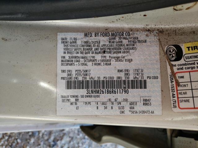 Photo 10 from auction – 2006 LINCOLN ZEPHYR with VIN 3LNHM26186R611790