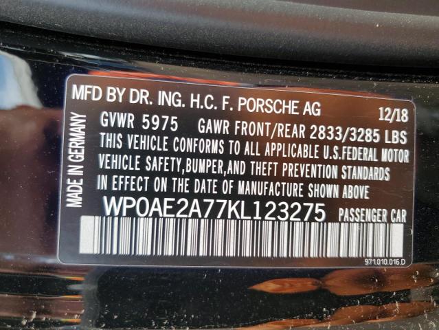 Photo 10 from auction – 2019 PORSCHE PANAMERA 4 with VIN WP0AE2A77KL123275