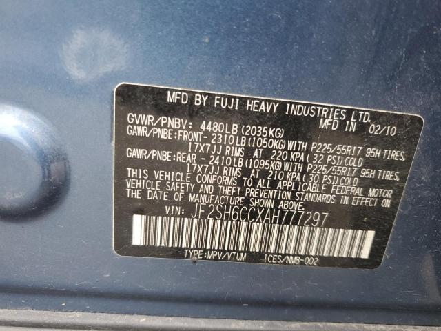 Photo 10 from auction – 2010 SUBARU FORESTER 2 with VIN JF2SH6CCXAH777297