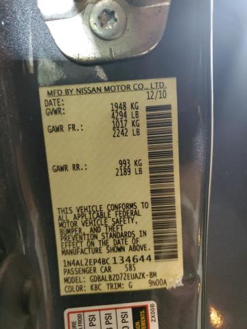 Photo 10 from auction – 2011 NISSAN ALTIMA S with VIN 1N4AL2EP4BC134644
