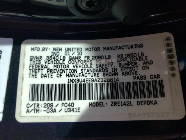 Photo 10 from auction – 2010 TOYOTA COROLLA with VIN 1NXBU4EE9AZ328614