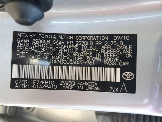 Photo 10 from auction – 2010 TOYOTA PRIUS with VIN JTDKN3DU3A0225961