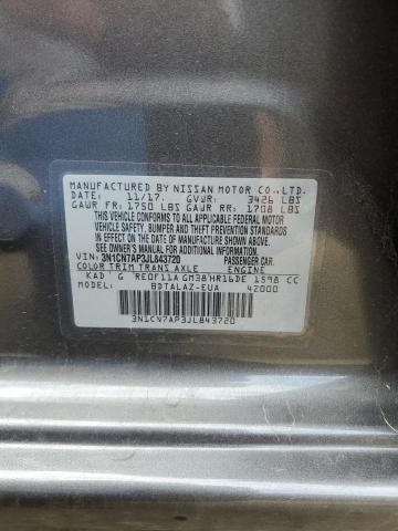 Photo 10 from auction – 2018 NISSAN VERSA S with VIN 3N1CN7AP3JL843720
