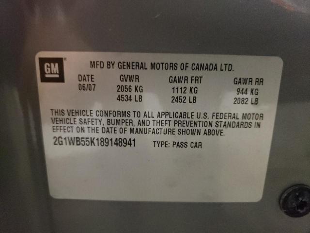 Photo 10 from auction – 2008 CHEVROLET IMPALA LS with VIN 2G1WB55K189148941
