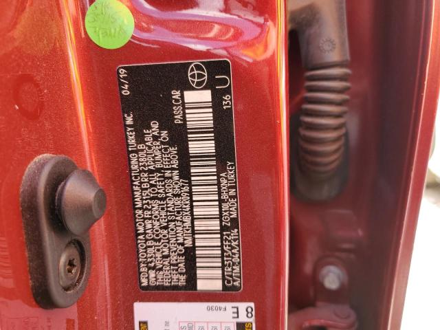 Photo 10 from auction – 2019 TOYOTA C-HR XLE with VIN NMTKHMBX4KR091677
