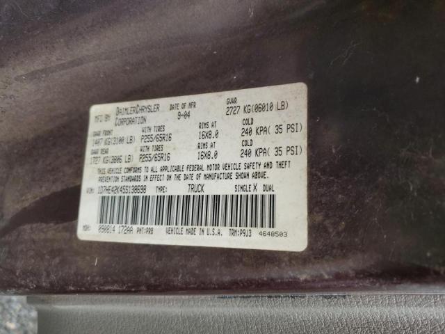 Photo 10 from auction – 2005 DODGE DAKOTA SLT with VIN 1D7HE42K45S138698