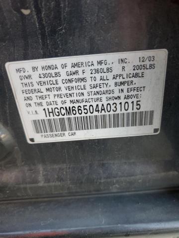 Photo 10 from auction – 2004 HONDA ACCORD EX with VIN 1HGCM66504A031015
