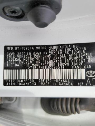 Photo 10 from auction – 2018 TOYOTA COROLLA L with VIN 2T1BURHE8JC095514