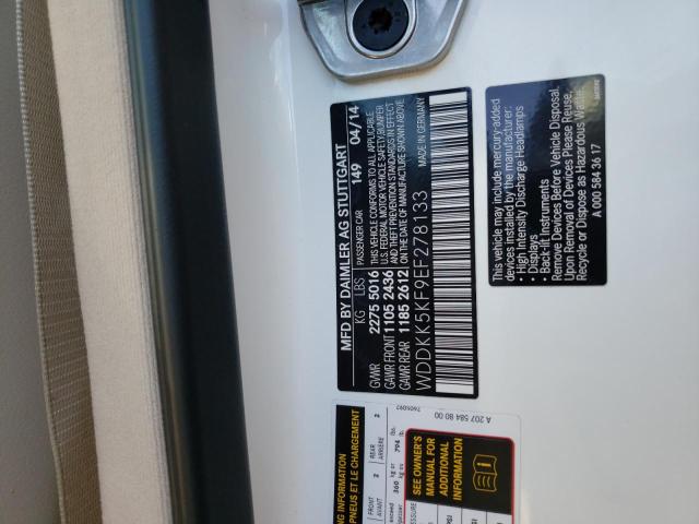 Photo 10 from auction – 2014 MERCEDES-BENZ E 350 with VIN WDDKK5KF9EF278133