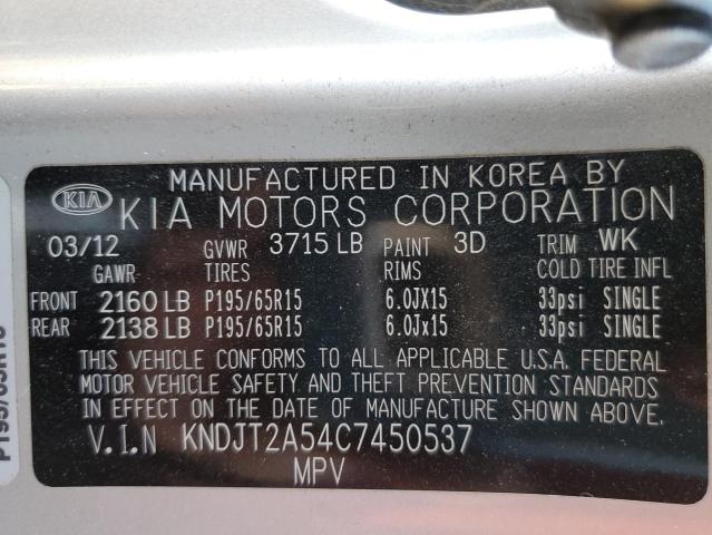Photo 10 from auction – 2012 KIA SOUL with VIN KNDJT2A54C7450537