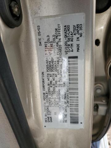 Photo 10 from auction – 2003 LEXUS GX 470 with VIN JTJBT20X130018615