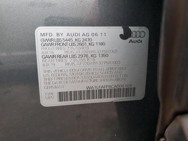 Photo 10 from auction – 2012 AUDI Q5 PREMIUM with VIN WA1LFAFP8CA006109