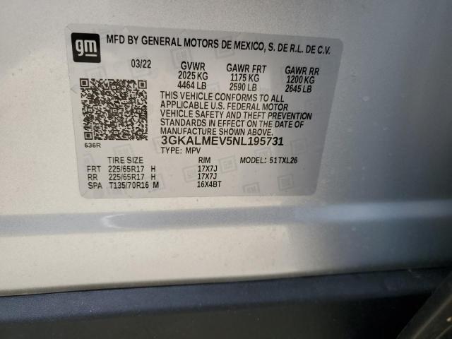Photo 10 from auction – 2022 GMC TERRAIN SL with VIN 3GKALMEV5NL195731