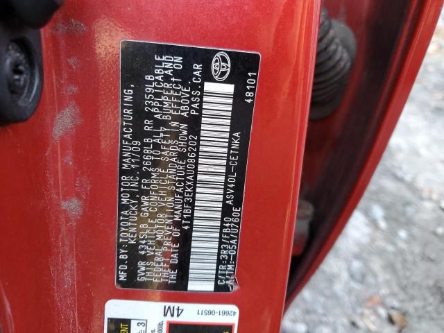 Photo 10 from auction – 2010 TOYOTA CAMRY with VIN 4T1BF3EKXAU086202