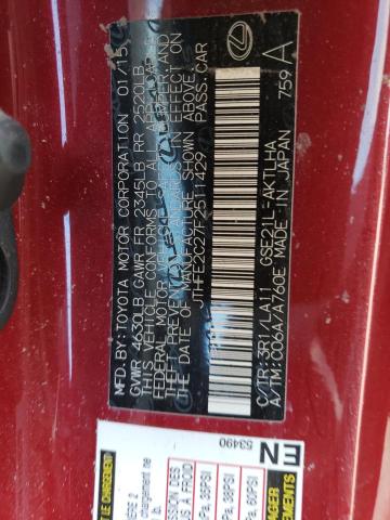 Photo 10 from auction – 2015 LEXUS IS 350 with VIN JTHFE2C27F2511429