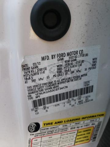 Photo 10 from auction – 2012 FORD EXPEDITION with VIN 1FMJK2A53CEF34178
