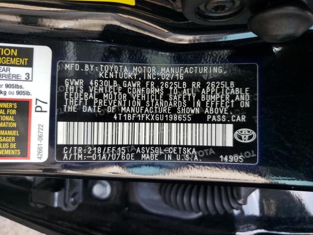 Photo 10 from auction – 2016 TOYOTA CAMRY LE with VIN 4T1BF1FKXGU198655