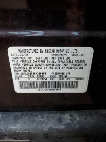 Photo 10 from auction – 2008 INFINITI EX35 BASE with VIN JNKAJ09F98M356555