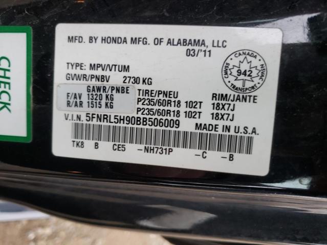Photo 10 from auction – 2011 HONDA ODYSSEY TO with VIN 5FNRL5H90BB506009