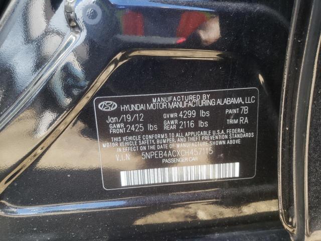 Photo 10 from auction – 2012 HYUNDAI SONATA GLS with VIN 5NPEB4ACXCH457115