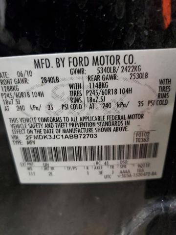 Photo 10 from auction – 2010 FORD EDGE SEL with VIN 2FMDK3JC1ABB72703