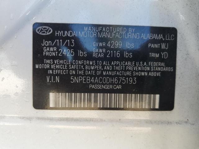 Photo 10 from auction – 2013 HYUNDAI SONATA GLS with VIN 5NPEB4AC0DH675193