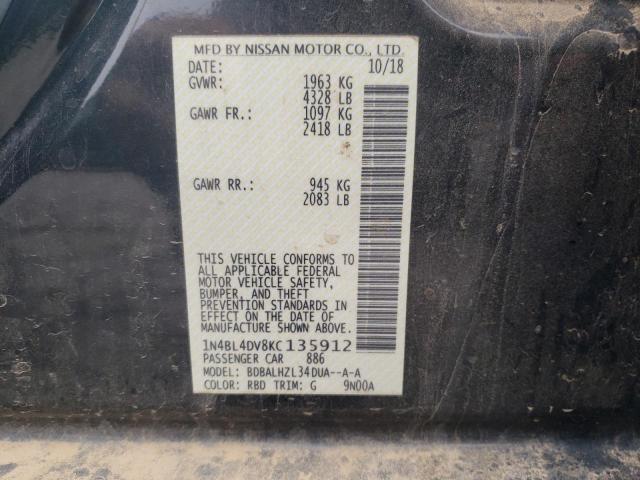 Photo 10 from auction – 2019 NISSAN ALTIMA SV with VIN 1N4BL4DV8KC135912